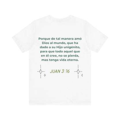 camiseta unisex con versiculo Juan 3:16