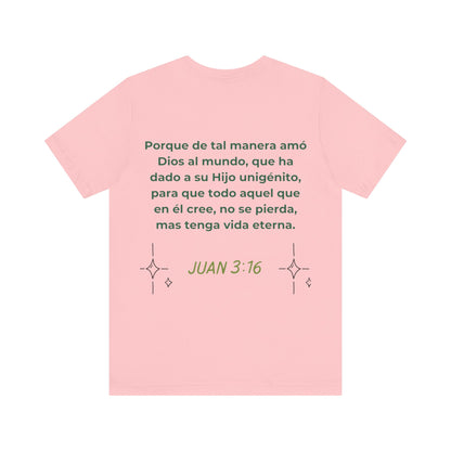 camiseta unisex con versiculo Juan 3:16