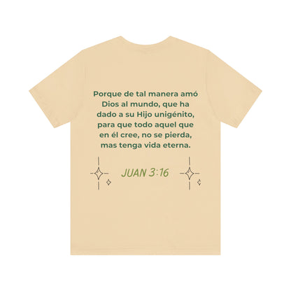 camiseta unisex con versiculo Juan 3:16